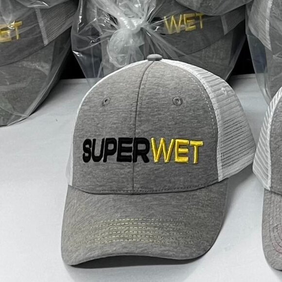 SUPER WET Trucker Hat | Snapback | Gray/White Mesh | Unisex - Picture 2 of 4